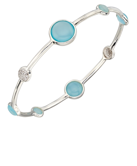 Picture of Bangle With Blue Agate And Pave CZ