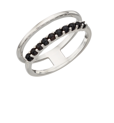 Picture of Double Bar Ring With Black Agate
