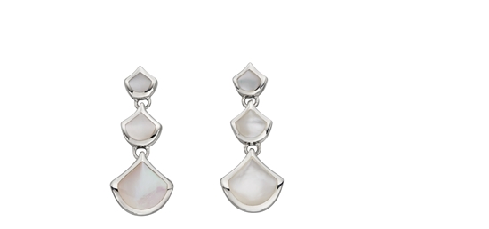 Picture of Mother Of Pearl Silver Drop Earrings
