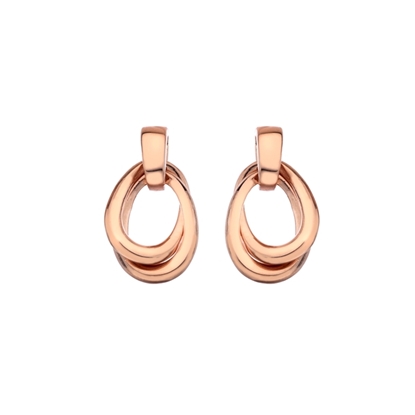 Picture of Silver and rose gold plated double loop drop