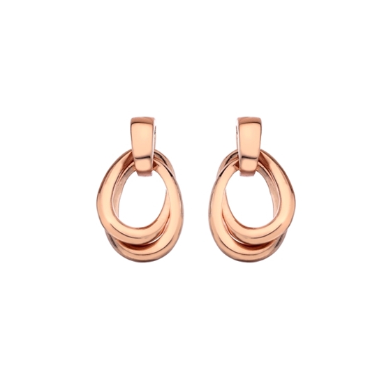 Picture of Silver and rose gold plated double loop drop