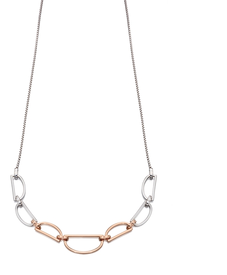 Picture of D Ring Necklace In Silver & Rose Gold