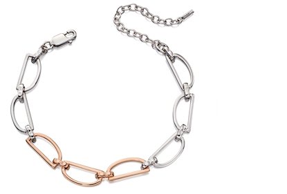 Picture of D Ring Bracelet In Silver & Rose Gold