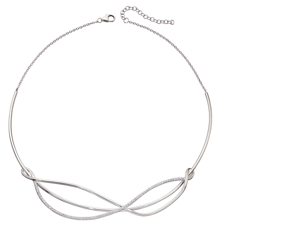 Picture of Sculptural 3D Necklace With Clear CZ