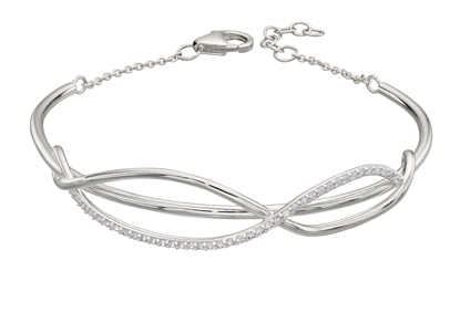 Picture of Sculptural 3D Bangle With Clear CZ