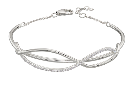 Picture of Sculptural 3D Bangle With Clear CZ