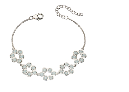 Picture of Opal Swarovski And Plain Silver Tennis Bracelet