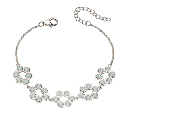 Picture of Opal Swarovski And Plain Silver Tennis Bracelet