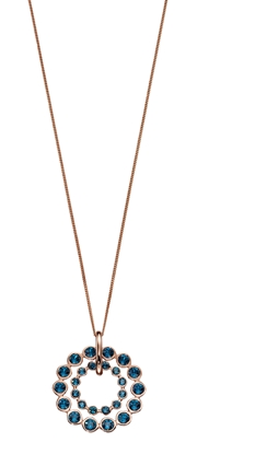 Picture of Montana Swarovski And Rose Gold Plated  Silver Double Row Pendant