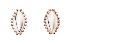 Picture of Marquise Silver And Rose Gold Plated Boho Style Studs
