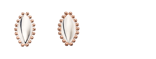 Picture of Marquise Silver And Rose Gold Plated Boho Style Studs