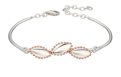 Picture of Marquise Silver And Rose Gold Plated Boho Style Bracelet