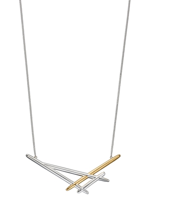 Picture of Mix Silver And Yellow Gold Plate Bar Necklace