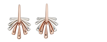 Picture of Mix Rose Plated And Silver Fan Shape Earrings