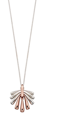 Picture of Mix Rose Plated And Silver Fan Shape Pendant