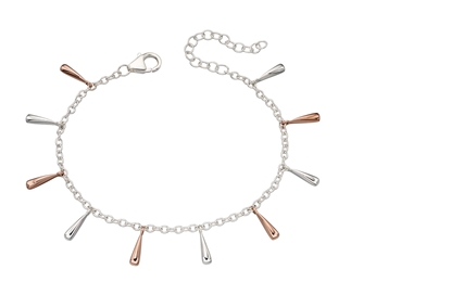 Picture of Mix Rose Plated And Silver Drop Bracelet