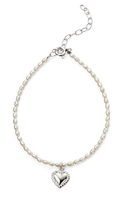 Picture of Rice Pearl With Heart Drop Bracelet