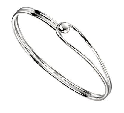 Picture of Oval Bangle With Feature Ball Clasp