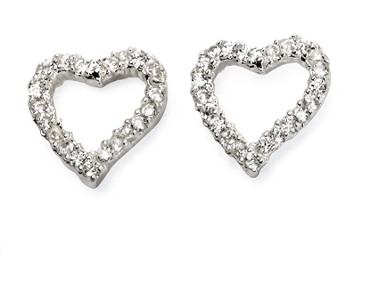 Picture of Pave Open Heart Earrings