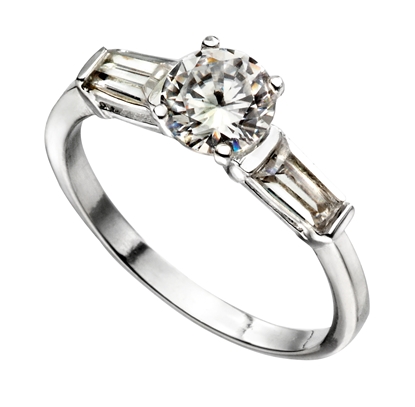 Picture of CZ Ring With Baguette Shoulders